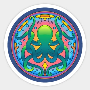 Octopus Illustration Artwork Abstract Mandala Pattern Design Sticker